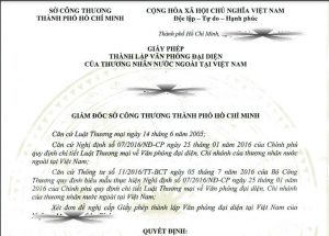 Văn phòng đại diện của thương nhân nước ngoài